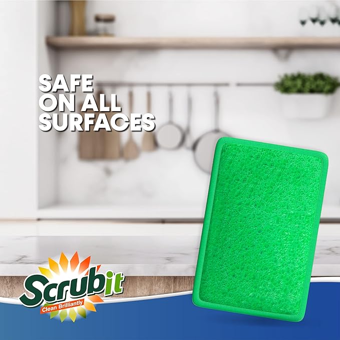 Scrub and Wipe Cleaning Pads – SCRUBIT Dual Sided Scouring Pad and Sponge