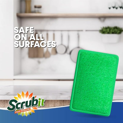 Scrub and Wipe Cleaning Pads – SCRUBIT Dual Sided Scouring Pad and Sponge