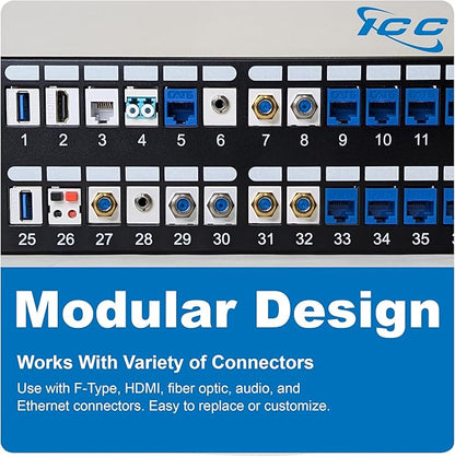 ICC 48 Port Blank Keystone 2U Patch Panel