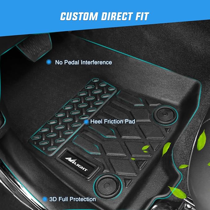 Nilight TPE Floor Mats for Honda Accord (Include Hybrid) 2023 2024 2025 2026 All Weather Custom Fit Heavy Duty Floor Liners
