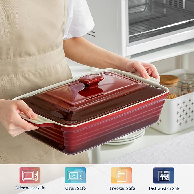 LOVECASA 4.5 Quart Ceramic Casserole Dish