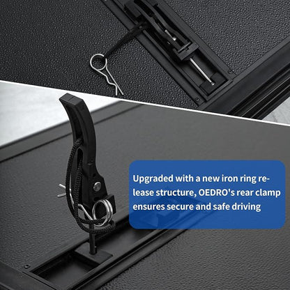 OEDRO FRP Hard Tri-fold Tonneau Cover Fits for Chevy Silverado 1500 & GMC Sierra 1500 2014-2018 New Body Style 5.8ft Bed w/o Multi-Flex Tailgate, Weather-Resistant