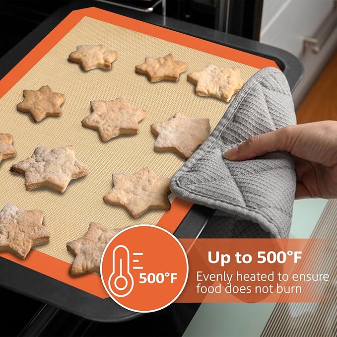 Silicone Baking Mat Set of 3, Silicone Baking Mats Cookie Sheet, Non-Stick Mats
