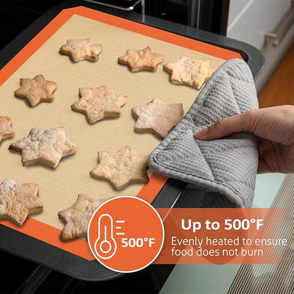 Silicone Baking Mat Set of 3, Silicone Baking Mats Cookie Sheet, Non-Stick Mats