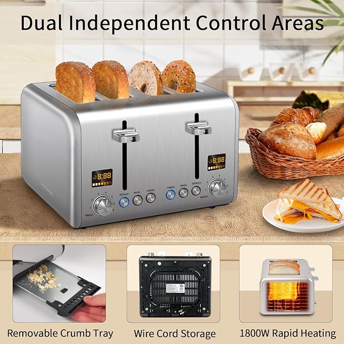 SEEDEEM 4 Slice Stainless Toaster