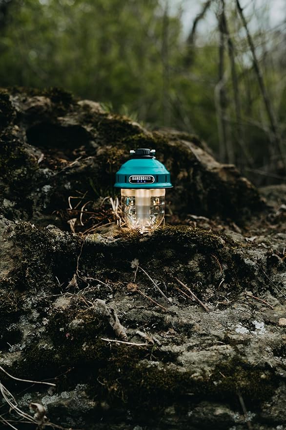 Barebones Beacon Hanging Light ??Teal, Rechargeable LED Camping Lantern with Adjustable Brightness ??Weatherproof Vintage-Style Hanging Lantern for Outdoor Adventures and Year-Round Use