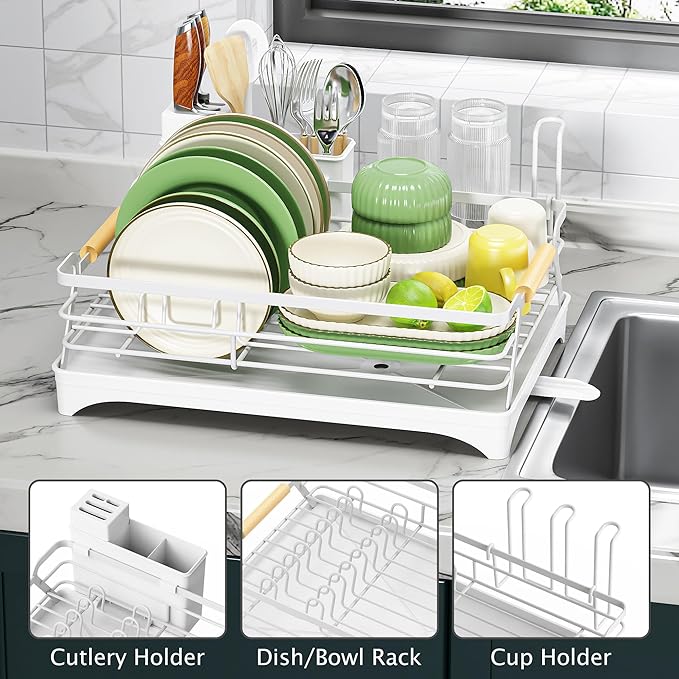 Epicano Dish Drying Rack for Kitchen Counter, Space-Saving Dish Rack, Rustproof