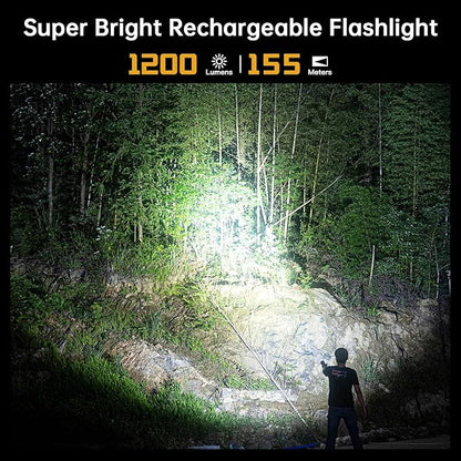 Wurkkos FC11C Led Flashlight Rechargeable High Lumen 1200, Small Powerful Flashlight USB C, Super Bright EDC Flashlight IP68 Waterproof, 155Meters Beam Distance, 90 High CRI (5000K)