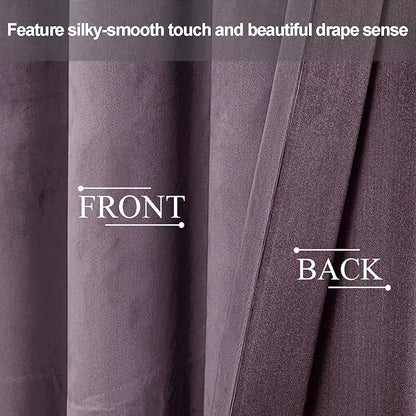 JIUZHEN Lavender Velvet Curtains 72 inches