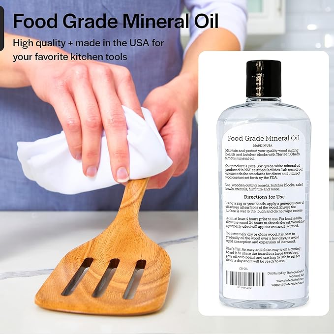 Thirteen Chefs Mineral Oil - 12oz Food Grade Conditioner