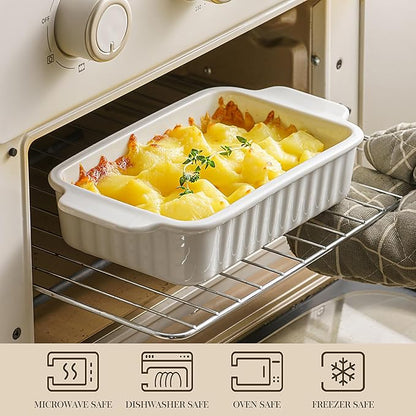 Small Casserole Dishes for Oven - 30 Oz Ceramic Baking Dish - 9x5 Rectangular