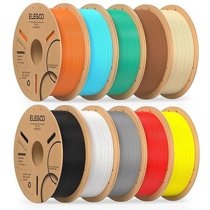 ELEGOO PLA Filament Bundle 10KG, 1.75mm 3D Printer Filament Dimensional