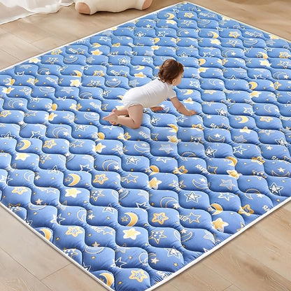 Odorless Premium Foam Baby Play Mat, Soft Microfiber Fabric Crawling Mat for Floor- Comfortable and Hypoallergenic, Non-Slip Cushioned Floor Playpen mat for Infants,Babies,Toddlers