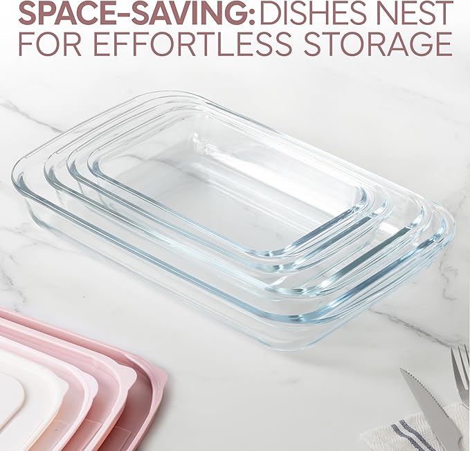 COOK WITH COLOR 8 PC. Glass Baking Dish Set with Lids