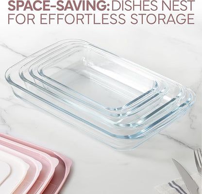 COOK WITH COLOR 8 PC. Glass Baking Dish Set with Lids
