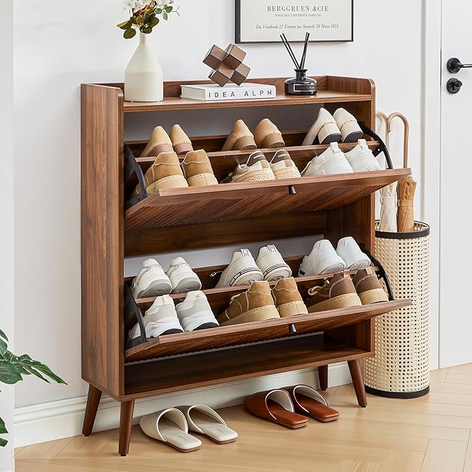 BERRYMERRY 31.5” Fluted Shoe Storage Cabinet