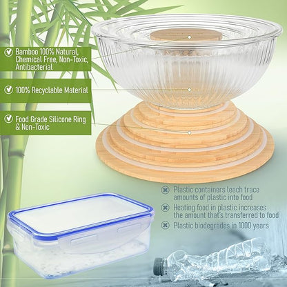 Stackable Space-Saving Set of 5 Nesting Glass Bowls