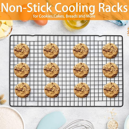 Tebery 2 Pack Black Heavy Duty Wire Cooking Rack Baking Racks