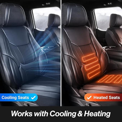 Coverland Custom SUV Car Seat Covers Full Set for [2023-2026 Honda CR-V, CR-V Hybrid] - Protector Car Seat Cover Water Resistant Leather Memory Form Back Support Seat Cushion [Full Set-Black]