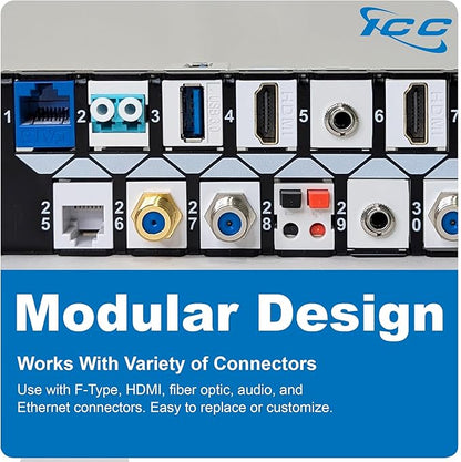 ICC 48 Port Blank Keystone 1U Patch Panel