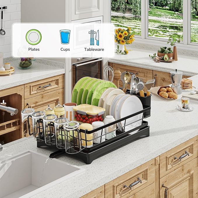 Ekisemio Dish Drying Rack for Kitchen Counter
