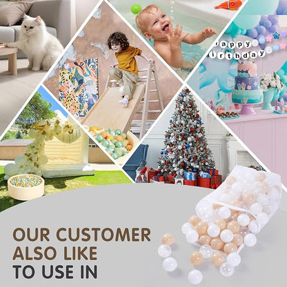 Realhaha Ball Pit Balls 50 100 200 500 Play Balls Plastic Balls for Baby Girls Toddlers Kids Play Tent Pool Playhouse Playpen Party Decoration