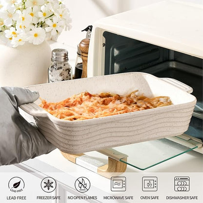 Ceramic Baking Dish Set of 3, Casserole Dishes