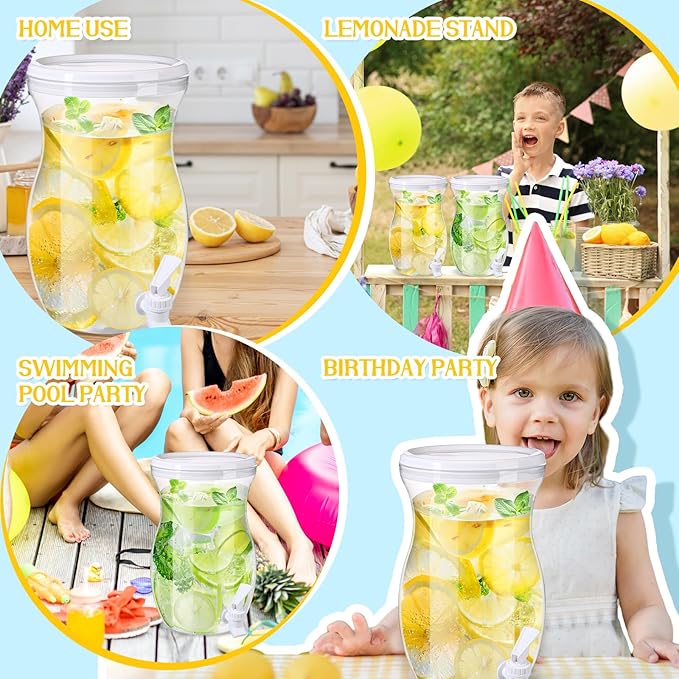 Havawish 2 Pcs 1 Gallon Plastic Beverage Dispenser
