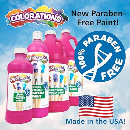 Colorations Paraben-Free Simply Washable Tempera Paint for Kids - 1/2 Gallon Value Size, Vibrant Red. Non-Toxic and Made in The United States