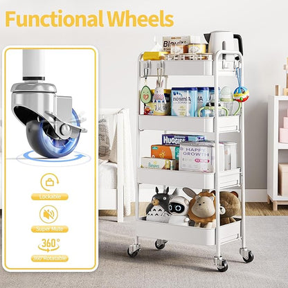 TOOLF 4-Tier Metal Rolling Cart