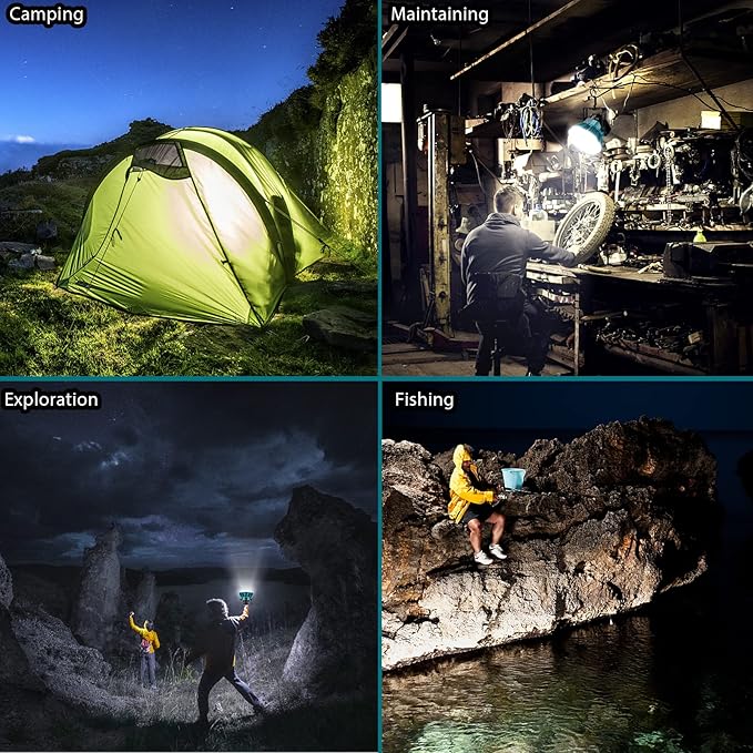 2400LM LED Camping Lantern for Makita 18V LXT Lithium Battery, 24W LED Work Light for Car Repairing , Camping, Emergency and Hurricane, Hiking, Fishing