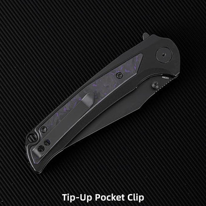 EDC Pocket Knife, 3.6" 14C28N Aluminium With Steel Inlay Handle, Folding Knife for Camping Hiking Hunting Outdoor