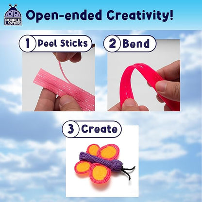 PURPLE LADYBUG Bendable Wax Craft Sticks for Kids - 15 Colors, 6&12 Inches, 150 Each - Kids Camping Essentials, Summer, Road Trip Activities, Travel Toys for Toddlers in Car, Airplane & Restaurant