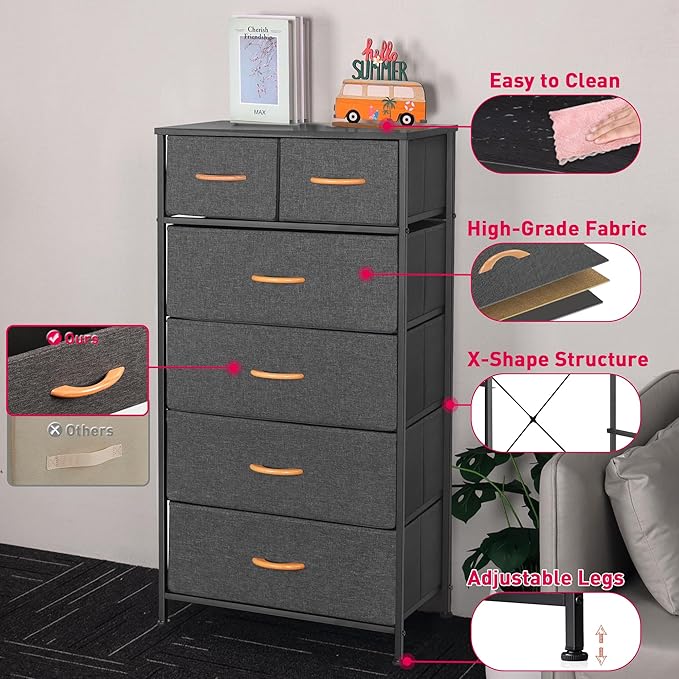 Mifuro Tall Dresser for Bedroom, Vertical Storage Organizer Tower