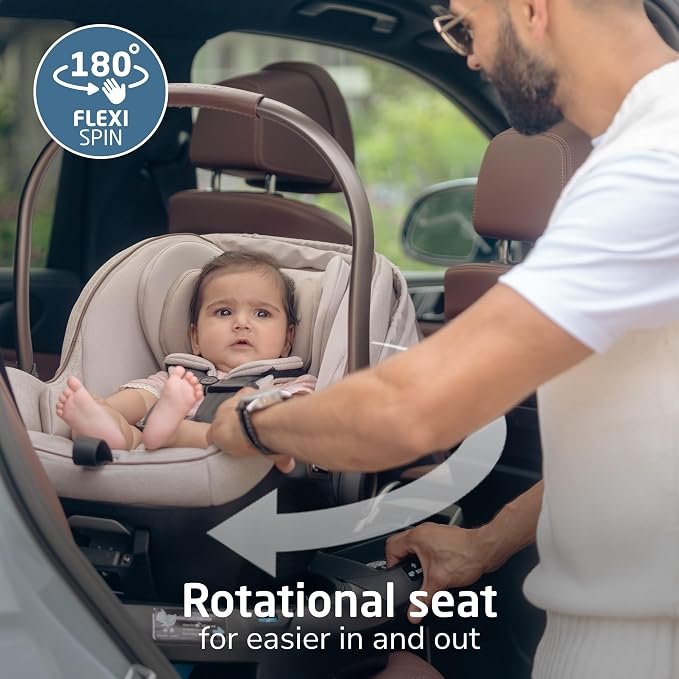 Maxi-Cosi Peri 180 Rotating Infant Car Seat, Baby Car Seat Rotating Carseat, Desert Wonder