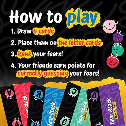 Fear Stack – What Freaks Out Your Family? A Fun Family Game for Adults and Kids | Includes 184 Cards, 4 Whiteboards, and 4 Markers | Great for Grandkids and Friends