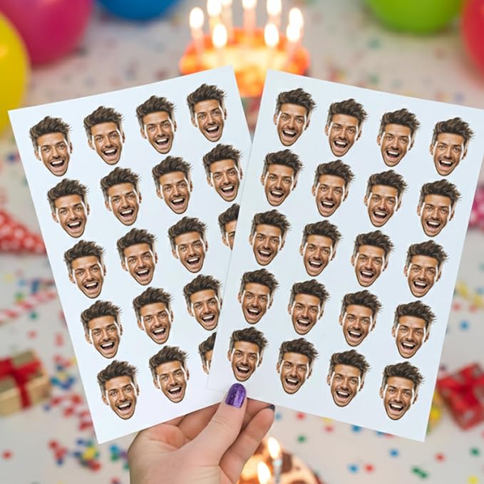 Party Pack 12-Pack - Custom Temporary Tattoos with Your Face | Funny Personalized Face Tattoos for Parties, Weddings & Events | Unique Fake Tattoos with Photo | Made in USA
