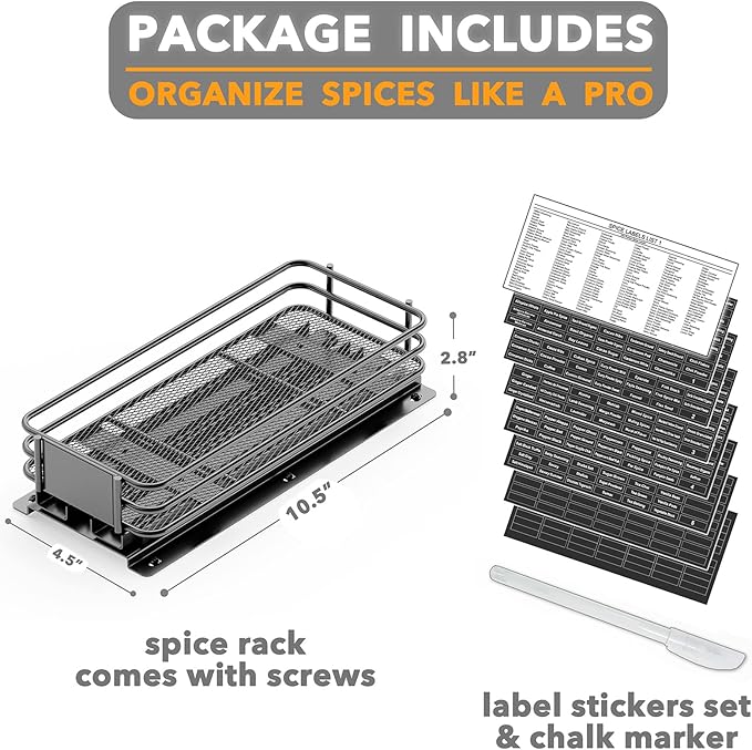 SpaceAid Pull Out Spice Rack Organizer