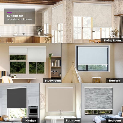 Astomi Motorized Roller Shades for Windows, Smart Blinds, Voice Control