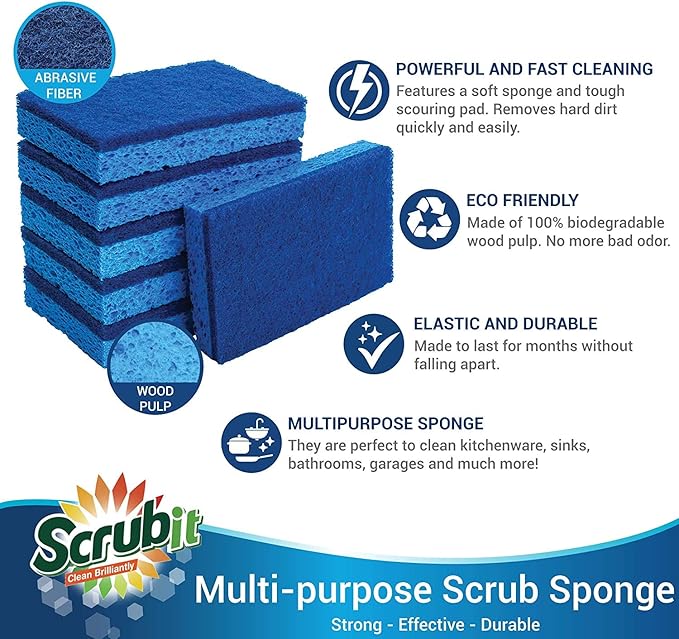 SCRUBIT Kitchen Scrub Sponges