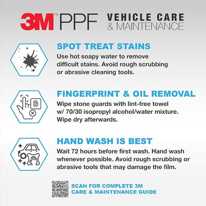 3M Clear Paint Protection Film, 8 mil PPF Vinyl Wrap with Self-Healing Technology, UV Protection, Non-Yellowing, Scratch Resistant, Glossy Finish (6 x 36in)
