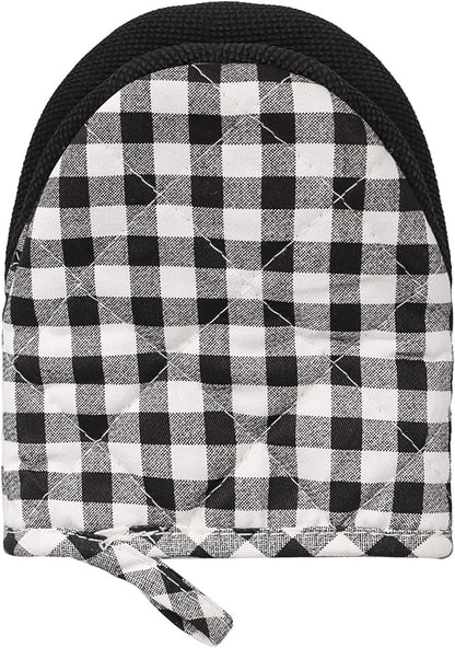 Short Oven Mitts, Heat Resistant 500°F, Silicone Grip Kitchen Gloves, Non-Slip