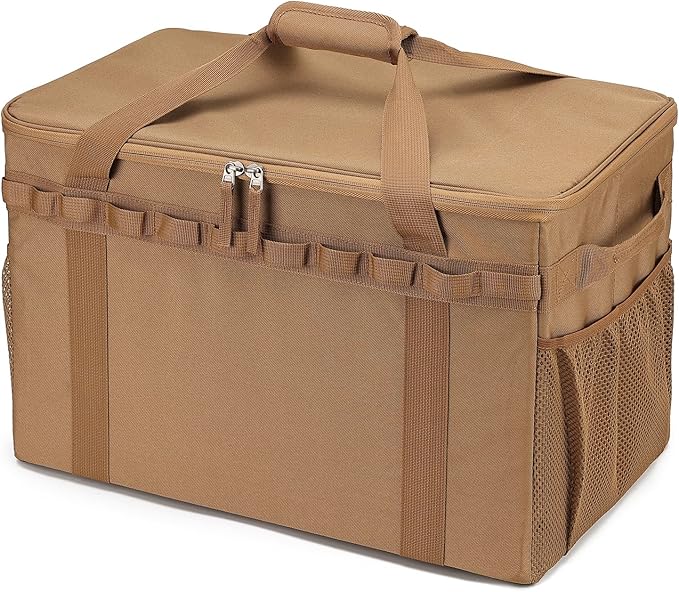 Tactical Camping Storage Bag - 46L Utility Tote Bag Trunk Organizer (Coyote Brown)