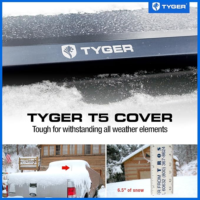 Tyger Auto T5 Tri-Fold Alloy Hardtop Truck Bed Tonneau Cover Compatible with 2022-2026 Ford Maverick (Not Fit Models with Utility Track System) | 4.5' (54") Bed | TG-BC5F3041