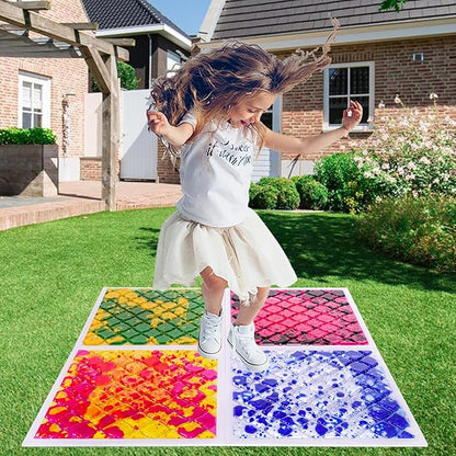 Liquid Lava Tiles for Kids： 11.8x11.8 in Educational Play Mat with Non-Slip Base Develop Motor Skills & Creativity for Children 3-12 Years (4 Pack C)