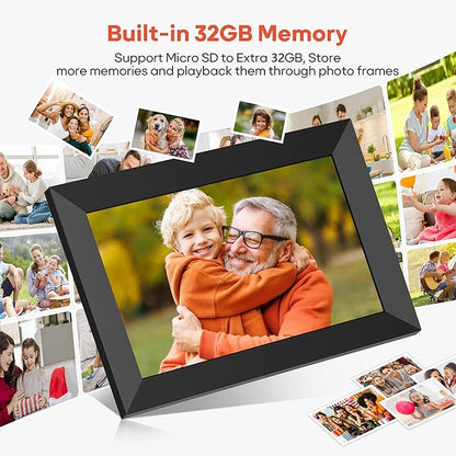 BIGASUO Digital Picture Frame, 10.1" Frameo Digital Frame WiFi