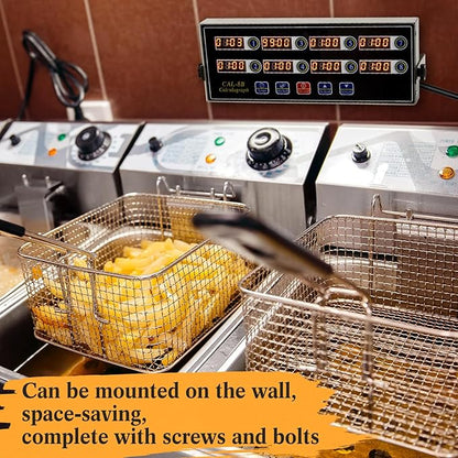 Relaxweex 1 Pack Commercial 8 Channel Digital Kitchen Timer, Wall Mount or