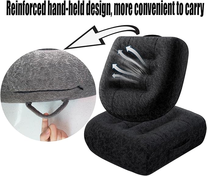 adult short driver car seat booster/booster seat for adults/thick Office Chair Booster Seat,for Short People Effectively Increase Field of View Lower Back Fatigue Relief,for Cars,Office,Home（black）