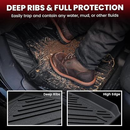 LASFIT Floor Mats for Acura TLX 2021-2025 Sedan, Floor Liners with Raised Edges Custom Fit Full Coverage TPE All Weather Front & Rear Row Car Mat Set, Black