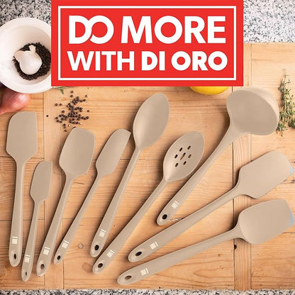 DI ORO Silicone Spoon Spatula - 600°F Heat-Resistant Large Silicone Spoonula Scraper - BPA Free Nonstick Cookware Safe Rubber Kitchen Utensil for Baking, Cooking, & Mixing - Dishwasher Safe (Clay)
